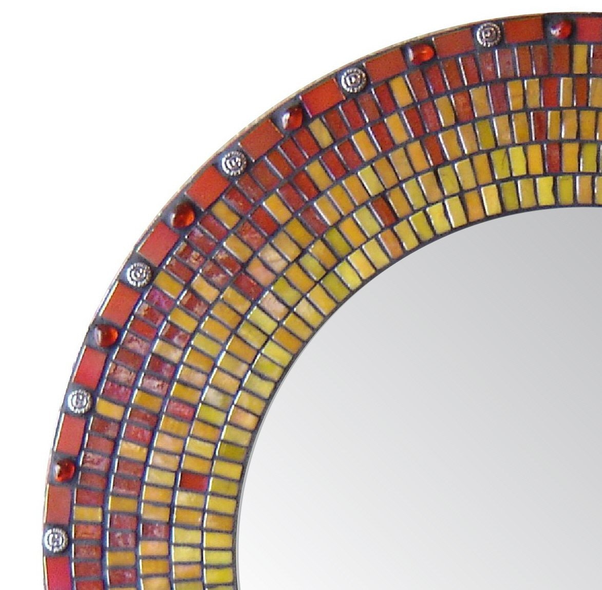 Sun Ray Mosaic Mirror - Round 24"
