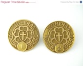 On Sale 25% Off Vintage Lutheran Sunday School Pins - Christian Brooches Set  RR81