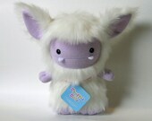 Frost Monster by Stuffed Silly, Cute Plush Toy Animal Creature, White and Lilac Furry Soft Collectible
