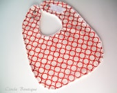 Reversible Minky Bib / Orange Circles
