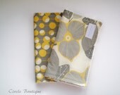 Optic Blossom and Martini Dot Minky Burp Cloth set of 2