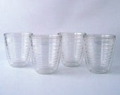 set of 4 vintage insulated tumblers serving cups entertaining barware kitchen housewares drinking beverage mid century modern