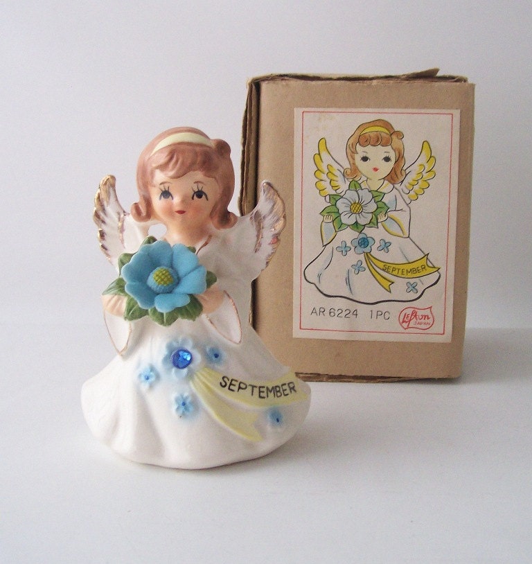 vintage lefton angel figurine birthstone by RecycleBuyVintage