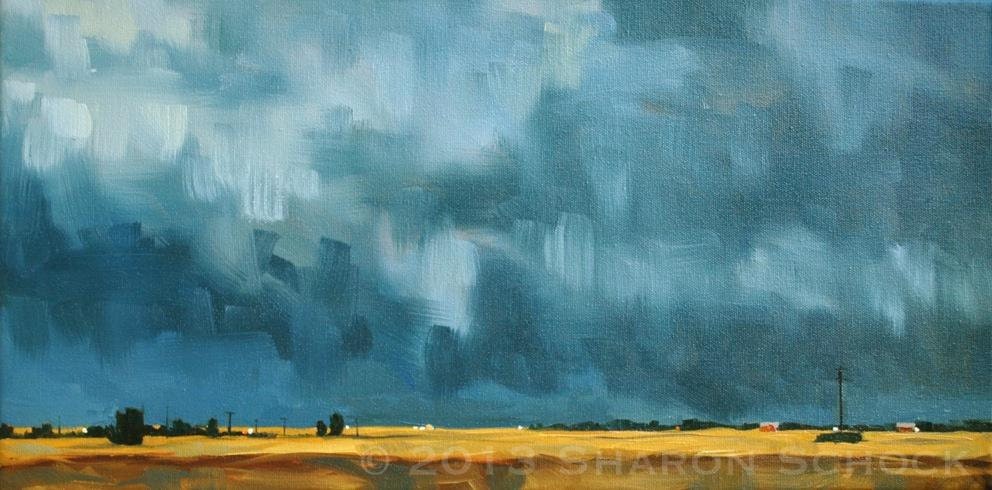 Large Original Landscape Oil Painting - Denver Thunderstorm III - 10x20