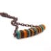 Boho Necklace, Mykonos Greek Beads, Beaded Bar Choker, Mustard, Aqua, Orange, Copper, Colorful Bohemian Necklace, Handmade Jewelry