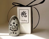 Healing - Handcrafted Taoist Meditation Altar Stone - Handpainted Clay Altar Piece - Planter and Terrarium Decor - Zen Garden
