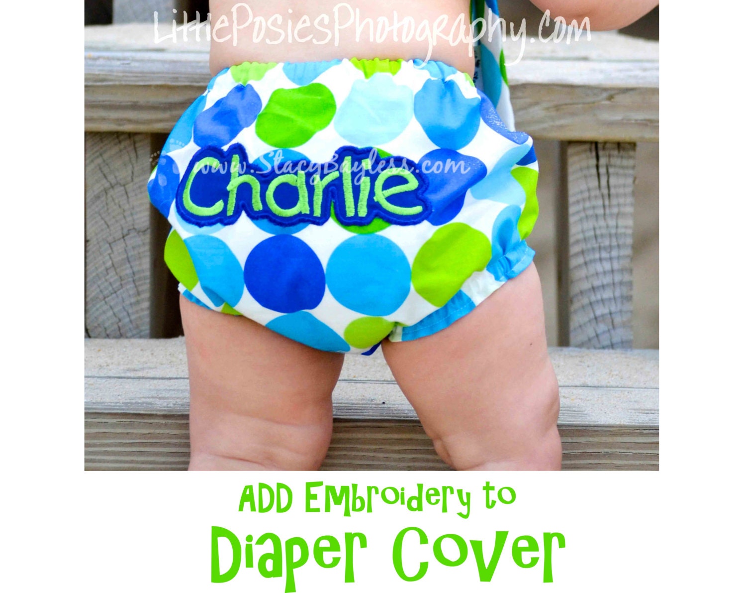 ADD Personalization for ANY Diaper Cover Purchase - Custom Premium Embroidery