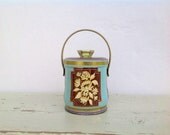 Vintage Floral Candy Tin Pail Storage Canister