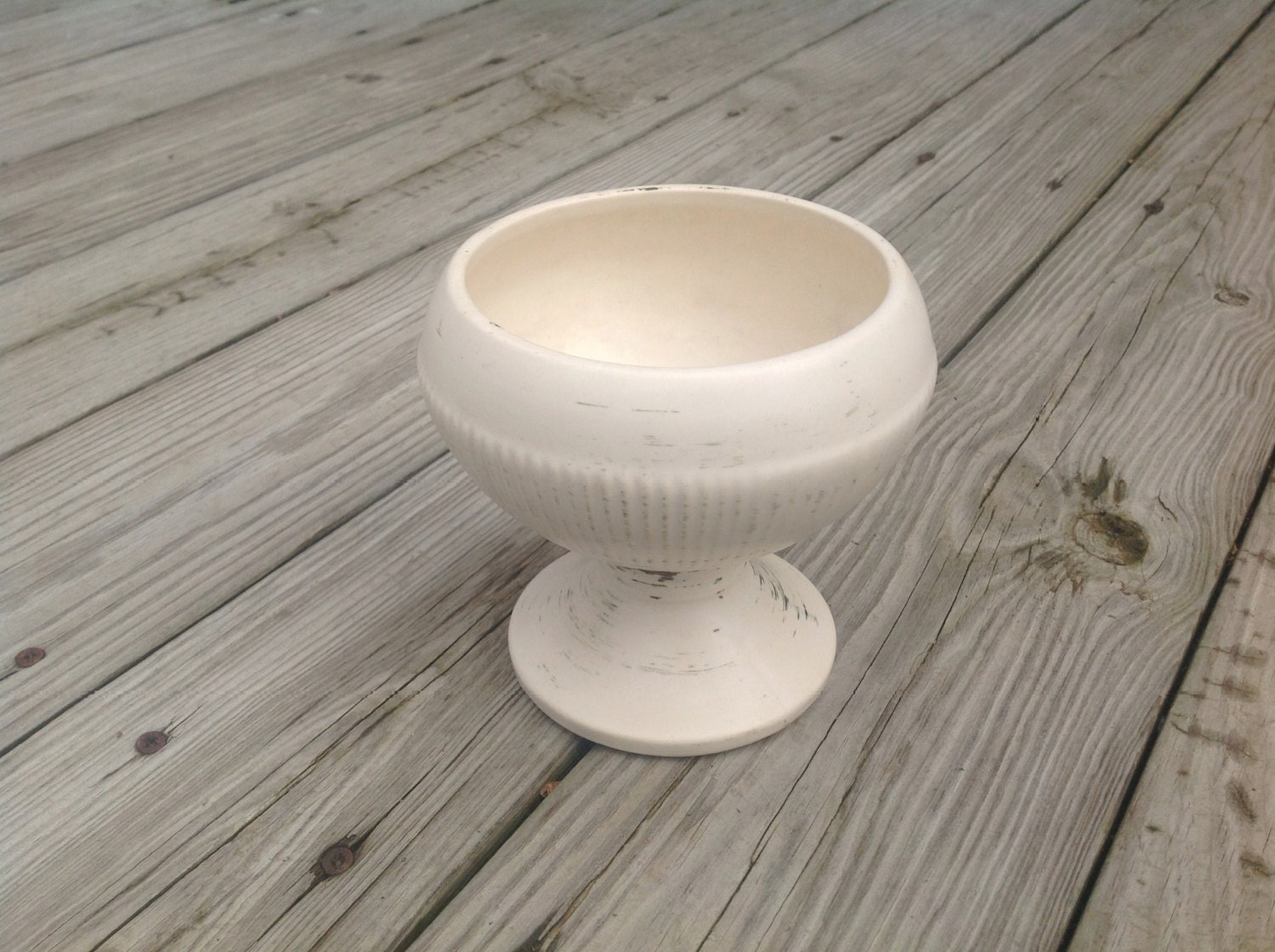 Vintage Ivory McCoy Pottery Pedestal Planter