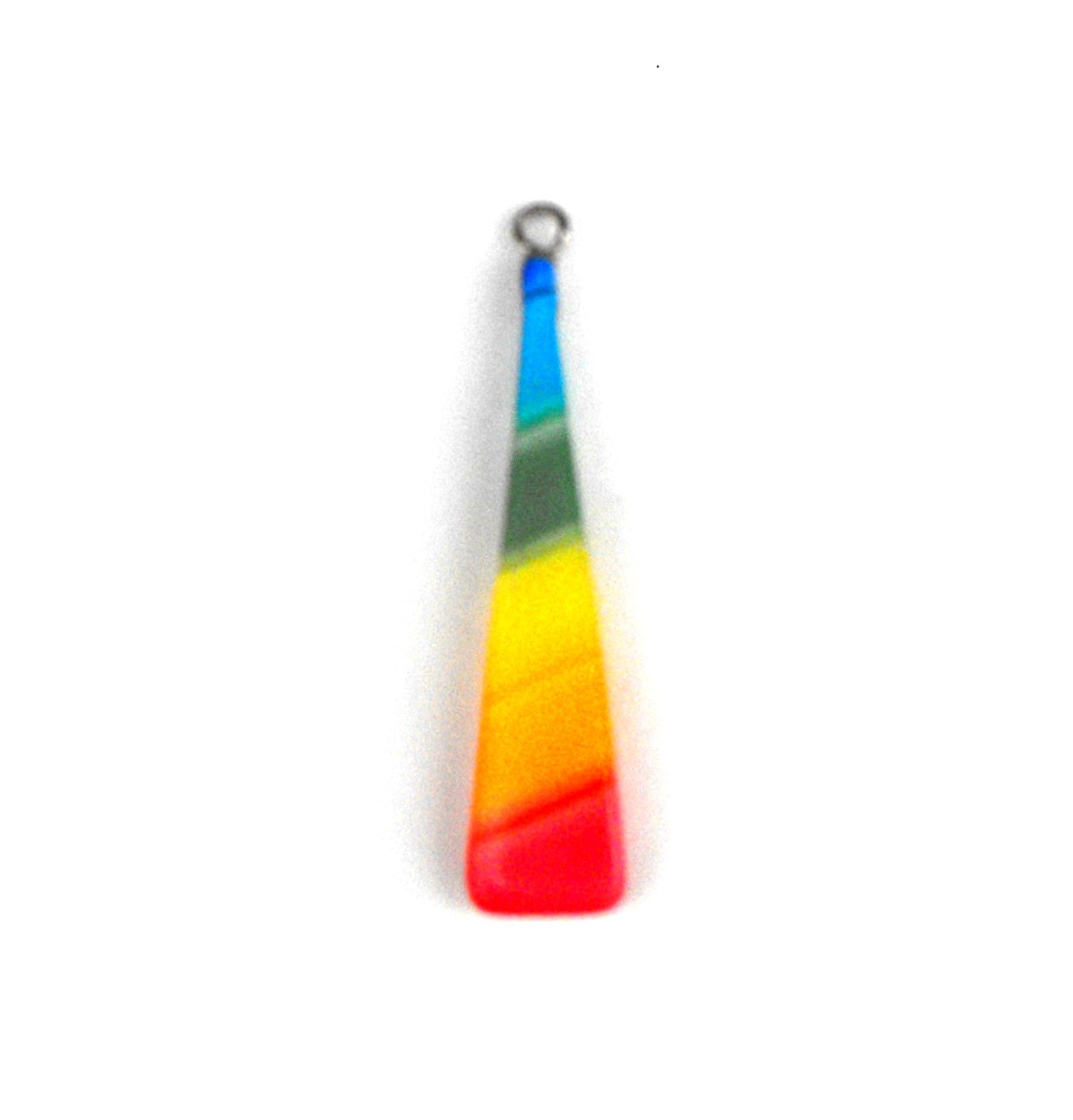 1970's Rainbow Triangle Pendant - Geometric Gay Pride Skinny Necklace - Retro Groovy Gift Hippie Colorful Psychedelic Prism Primary Colors