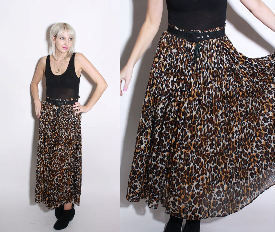 Vintage Leopard Maxi Skirt