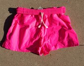 NEON pink beach running SHORTS 80s