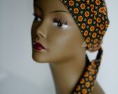 Cancer Hat Chemo Scarf Head Wrap Alopecia Turban   Green Corduroy Chemo Headcovering