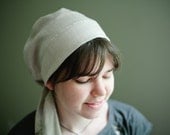 Snood    Natural Linen Snood Head Covering Women & Teen Retro   Snood  Headcovering Head Cover Tichel