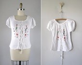 SALE Vintage 1940s Peasant Top // 40s Embroidered Blouse // Simplest Things