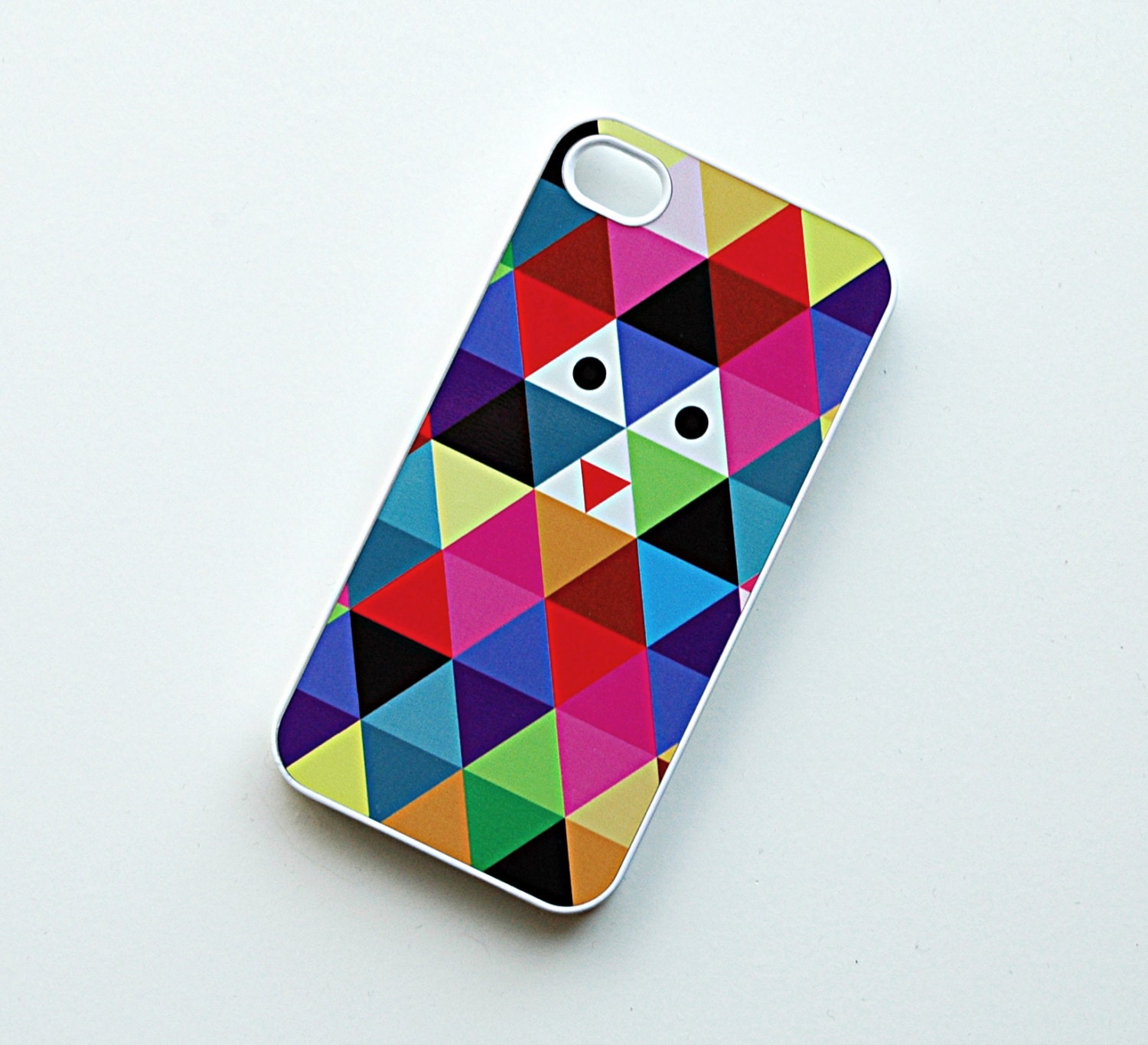 iPhone 4 case, iPhone 4s cover geometric colours, triangle art, plastic cover