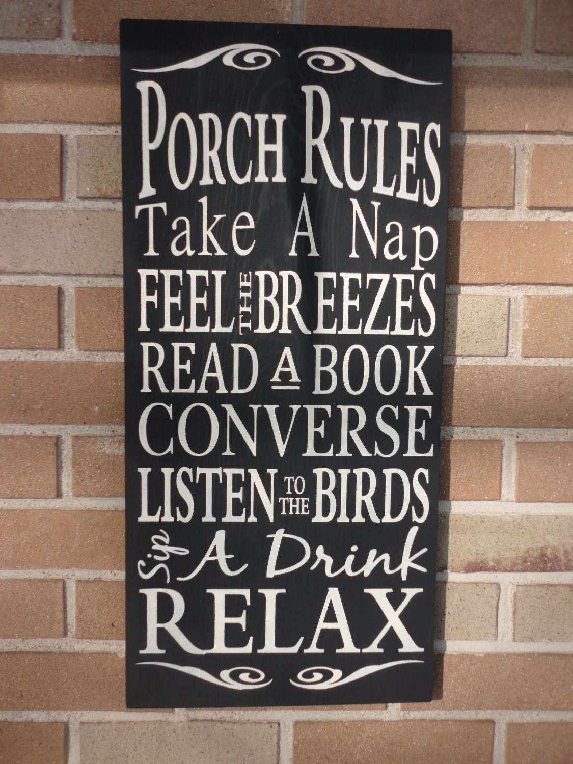 Porch Rules Sign, Housewares, Home Decor, Typography