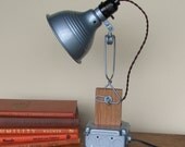 handcrafted lamp - interior decor - Light Blue Hammered