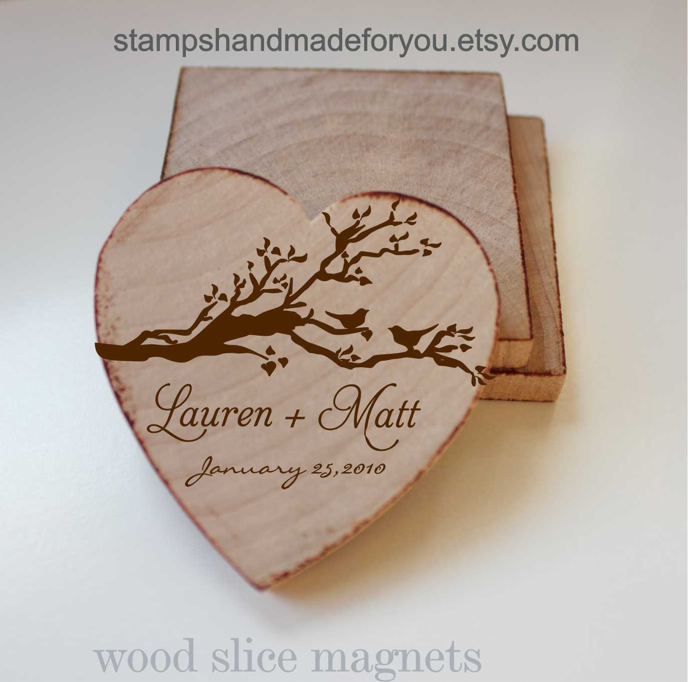 Wedding Favor Wood Magnets-100 Custom Save the date  made to order