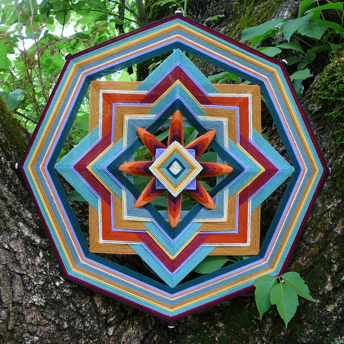Golden Earth, a 16 inch Ojo de Dios, in stock