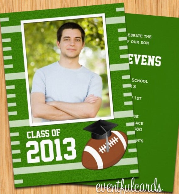 Class of 2013 Football Graduation Invitation - Print at Home or E-card Il_570xn