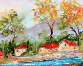 Original oil painting California Coast palette knife texture on canvas oil impressionistic fine art impasto by Karen Tarlton