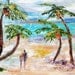 Original Tropical Romance palette knife painting impressionism oil on canvas fine art by Karen Tarlton