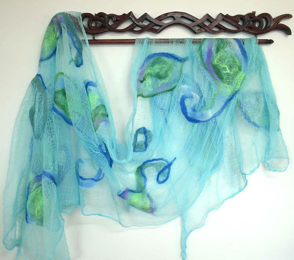 Large Size Blue Wrap Spring Cotton Felted Scarf Australia