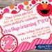 Printable Party Invitation-Girly Elmo Pink Orange and Red Design