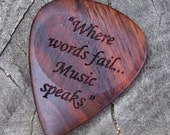 Honduran Rosewood Guitar Pick - 2 Sided Design - Handmade Laser Engraved Premium Guitar Pick