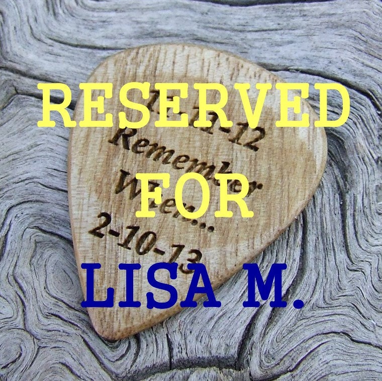 RESERVED LISTING for LISA M - California Eucalyptus - Custom Engraved Wooden Guitar Pick