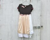 Funky Slip Dress / Eco Vintage Dress / Tattered Artsy Slip Dress by CreoleSha