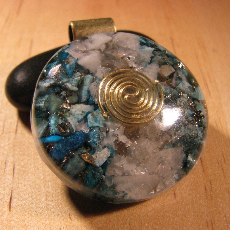 Rose Quartz and Turquoise Orgone Pendant
