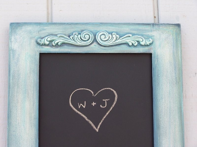Shabby Chic Chalkboard with Hooks - Cottage Chic Key Holder - Memorial Day Sale