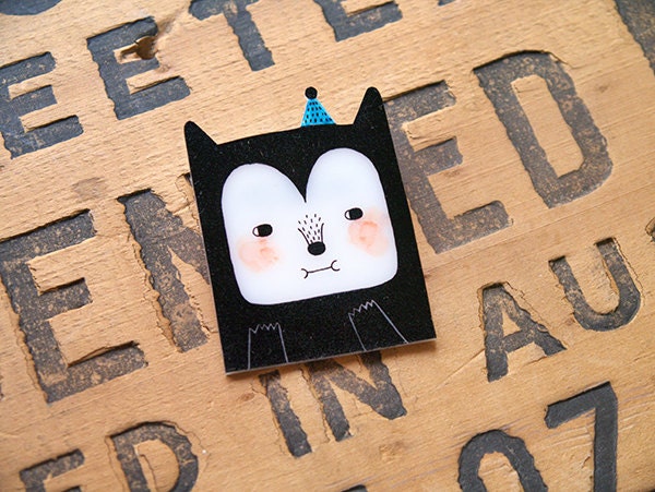 The Black Cat - Shrink Plastic Brooch