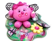 Butterfly Lolly Figurine - Polymer Clay StoryBook Scene Sculpted Character