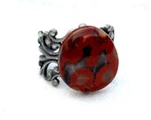 Poppy Jasper Filigree Ring