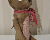 Teddy bear- OOAK art doll- papier mache- folk art-