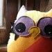 rainbow owl pillow, stuffed owl plush, owl decor, owl toy, rainbow owl