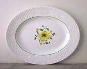 Vintage Wedgwood China Platter Yellow Flower