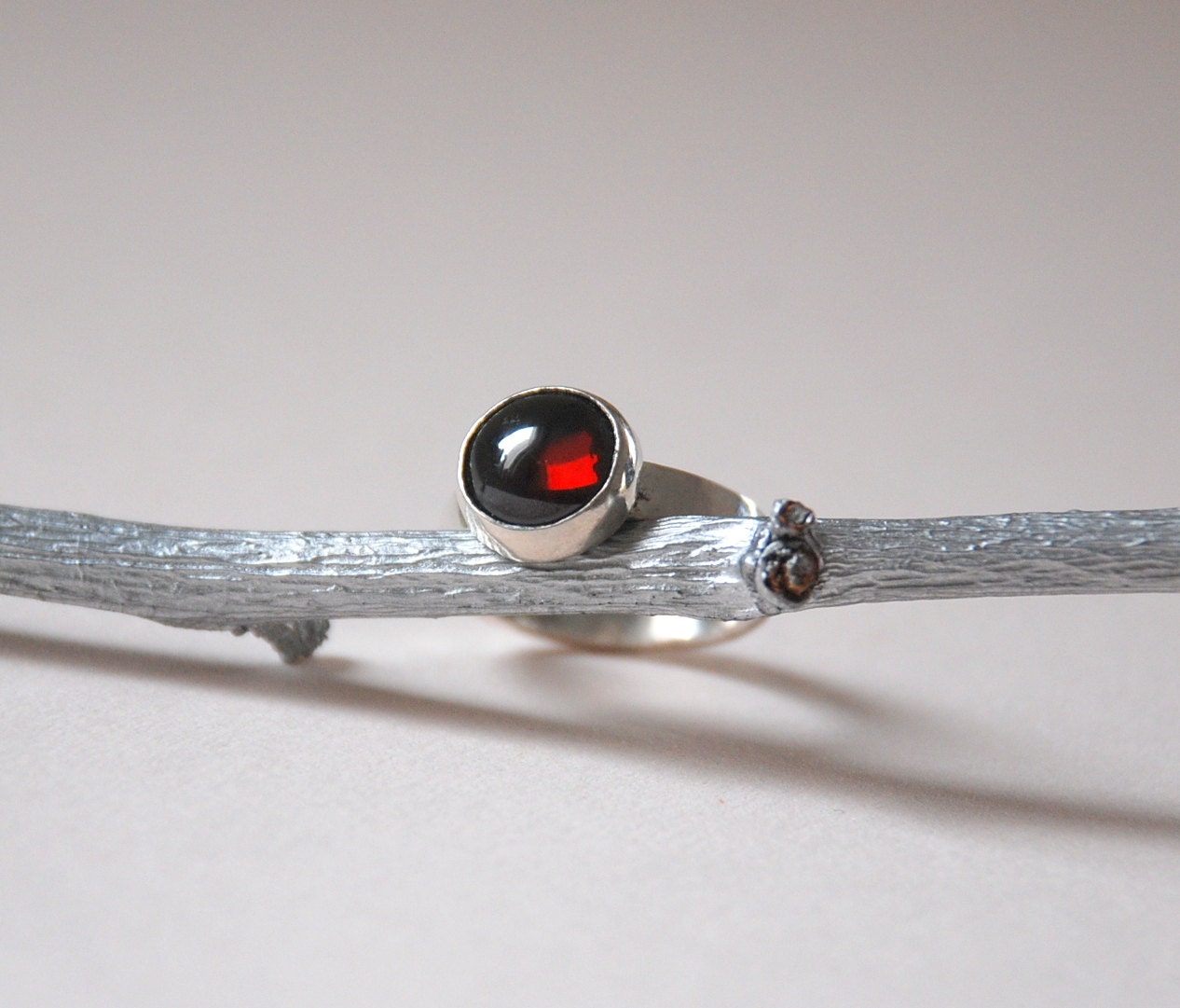 Red Ruby  Stone Sterling Silver Ring Valentines Day