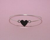 Silver Heart   Sterling Silver  Bangle Bracelet