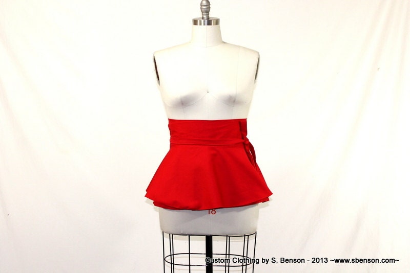 Red Twill Peplum Belt size 2 - 14 Peplum Belt Adjustable