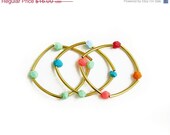SUMMER SALE Geometric Tube Bangle Bracelet - Square Bracelet, Minimalist Geometric Jewelry - Your Color Choice