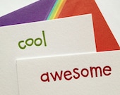 Colourful Kids' Letterpress Notes Set of 6