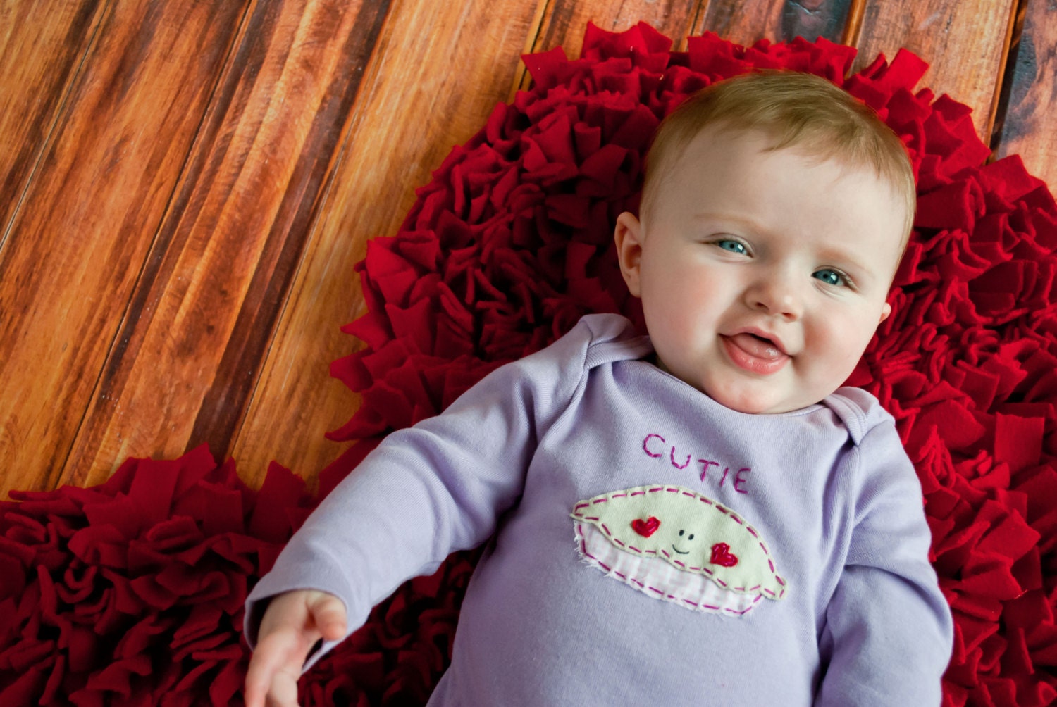 Valentine's Day "CUTIE PIE" Onesie for Baby girls, perfect for 1st Valentine's Day Pics