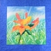 Daylilies Quilted Wall Hanging in Orange, Blue and Green