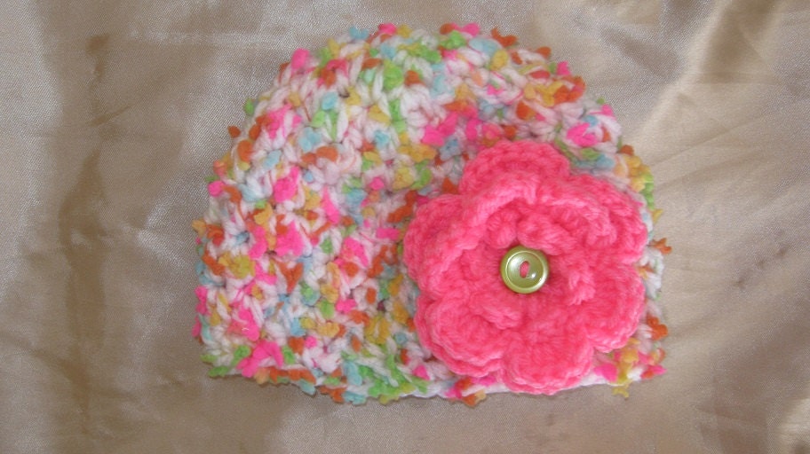Flower Beanie  3-6 months