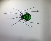 Emerald Green Sun Catcher Window Spider Hanging Art, Made to Order