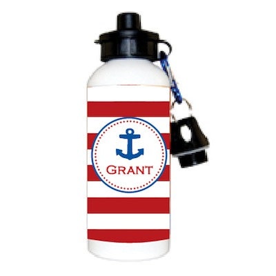 Personalized Water Bottle - Red Anchor